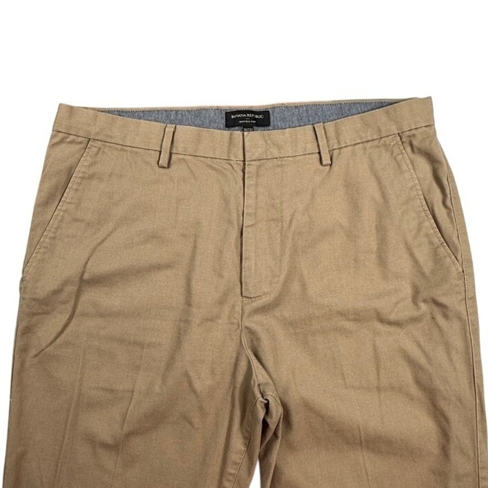 Banana Republic Kentfield Pant Khaki Tan Cotton Blend Chino Trousers Mens 36x32